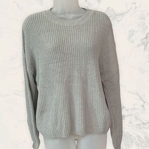 NWT BP Rib Crop Crewneck Sweater - Size XL - Grey